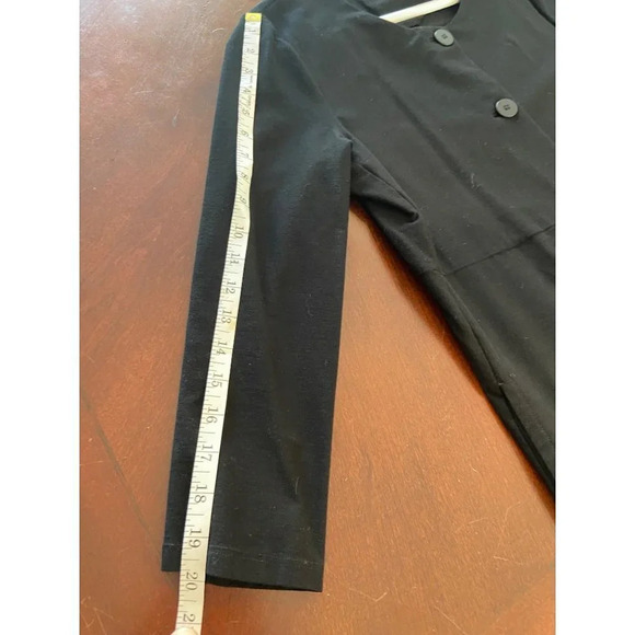 Eileen Fisher  Black Three Button Cardigan Jacket Career Size Small - Picture 11 of 14